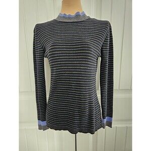 Spanner Sport Blue Stripe Sweater S academia preppy cottage